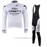 2010 Abbigliamento Ciclismo Johnnys Nero e Bianco Manica Lunga e Salopette