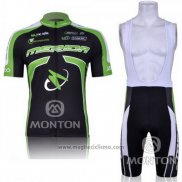 2011 Abbigliamento Ciclismo Merida Nero e Verde Manica Corta e Salopette