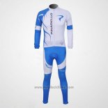 2011 Abbigliamento Ciclismo Pinarello Celeste e Bianco Manica Lunga e Salopette