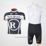 2011 Abbigliamento Ciclismo Radioshack Nero e Bianco Manica Corta e Salopette