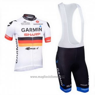 2013 Abbigliamento Ciclismo Garmin Sharp Campione Germania Manica Corta e Salopette