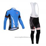 2014 Abbigliamento Ciclismo Castelli Blu e Nero Manica Lunga e Salopette