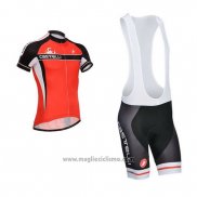2014 Abbigliamento Ciclismo Castelli Rosso e Nero Manica Corta e Salopette