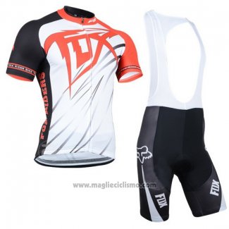 2014 Abbigliamento Ciclismo Fox Arancione e Bianco Manica Corta e Salopette