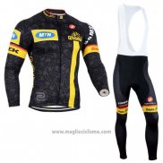 2014 Abbigliamento Ciclismo Mtn Nero e Giallo Manica Lunga e Salopette