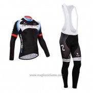 2014 Abbigliamento Ciclismo Nalini Nero Manica Lunga e Salopette