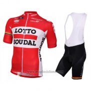 2016 Abbigliamento Ciclismo Lotto Soudal Bianco e Rosso Manica Corta e Salopette