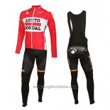 2016 Abbigliamento Ciclismo Lotto Soudal Bianco e Rosso Manica Lunga e Salopette