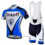 2016 Abbigliamento Ciclismo Tinkoff Blu e Nero Manica Corta e Salopette