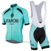 2017 Abbigliamento Ciclismo Bianchi Milano Meja Verde Manica Corta e Salopette