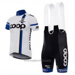 2017 Abbigliamento Ciclismo Coop Bianco Manica Corta e Salopette