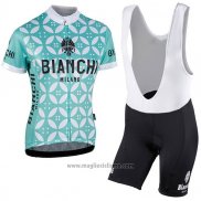 2017 Abbigliamento Ciclismo Donne Bianchi Verde e Bianco Manica Corta e Salopette