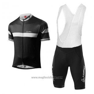 2017 Abbigliamento Ciclismo Loffler Nero e Grigio Manica Corta e Salopette