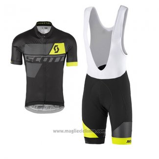 2017 Abbigliamento Ciclismo Scott Giallo e Nero Manica Corta e Salopette