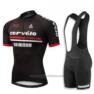 2018 Abbigliamento Ciclismo Cervelo Nero Manica Corta e Salopette