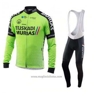 2018 Abbigliamento Ciclismo Euskadi Murias Verde Manica Lunga e Salopette