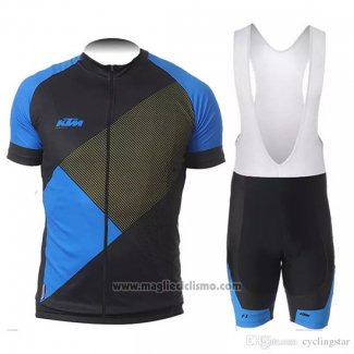 2018 Abbigliamento Ciclismo KTM Nero Blu Manica Corta e Salopette