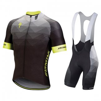 2018 Abbigliamento Ciclismo Specialized Nero Grigio Giallo Manica Corta e Salopette