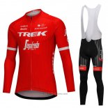 2018 Abbigliamento Ciclismo Trek Segafredo Rosso Manica Lunga e Salopette