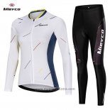 2019 Abbigliamento Ciclismo Donne Mieyco Bianco Blu Manica Lunga e Salopette