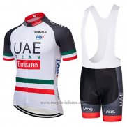 2019 Abbigliamento Ciclismo UCI Mondo Campione UAE Bianco Nero Rosso Manica Corta e Salopette