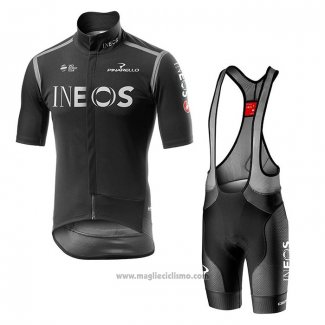 2020 Abbigliamento Ciclismo INEOS Nero Grigio Manica Corta e Salopette(1)