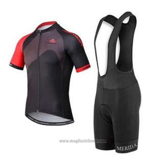 2020 Abbigliamento Ciclismo Merida Rosso Nero Manica Corta e Salopette1