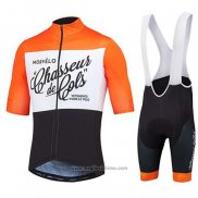2020 Abbigliamento Ciclismo Morvelo Nero Bianco Arancione Manica Corta e Salopette