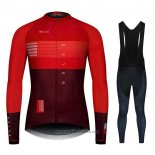 2020 Abbigliamento Ciclismo NDLSS Spento Rosso Manica Lunga e Salopette