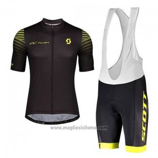 2020 Abbigliamento Ciclismo Scott Nero Giallo Manica Corta e Salopette