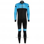 2020 Abbigliamento Ciclismo Trek Nero Blu Manica Lunga e Salopette