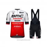 2021 Abbigliamento Ciclismo BMC Bianco Rosso Manica Corta e Salopette