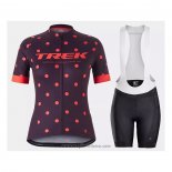 2021 Abbigliamento Ciclismo Donne Trek Viola Arancione Manica Corta e Salopette