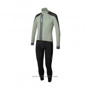 2021 Abbigliamento Ciclismo RH+ Grigio Verde Manica Lunga e Salopette