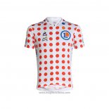 2021 Abbigliamento Ciclismo Tour de France Rosso Bianco Manica Corta e Salopette