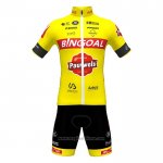 2022 Abbigliamento Ciclismo Bingoal WB Giallo Manica Corta e Salopette