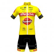 2022 Abbigliamento Ciclismo Bingoal WB Giallo Manica Corta e Salopette