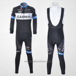 2011 Abbigliamento Ciclismo Garmin Cervelo Bianco e Nero Manica Lunga e Salopette