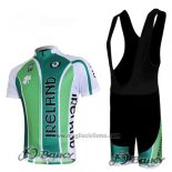 2012 Abbigliamento Ciclismo Irlanda Bianco e Verde Manica Corta e Salopette