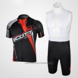 2012 Abbigliamento Ciclismo Scott Nero e Rosso Manica Corta e Salopette