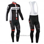 2013 Abbigliamento Ciclismo Cervelo Bianco e Nero Manica Lunga e Salopette