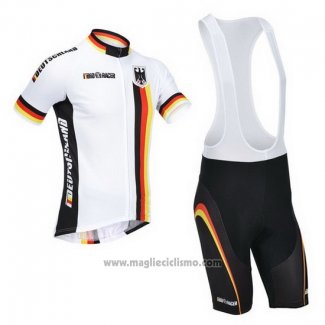 2013 Abbigliamento Ciclismo Germania Bianco e Nero Manica Corta e Salopette