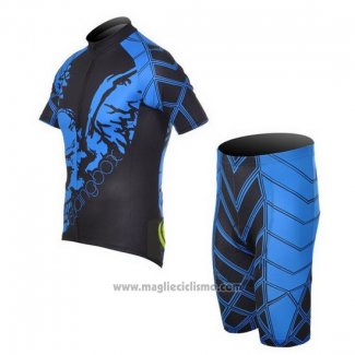 2014 Abbigliamento Ciclismo Fox Cyclingbox Nero e Blu Manica Corta e Salopette