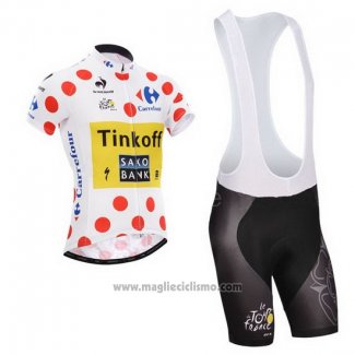 2014 Abbigliamento Ciclismo Saxobank Lider Bianco e Rosso Manica Corta e Salopette