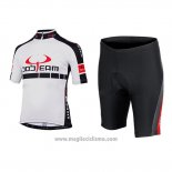 2015 Abbigliamento Ciclismo Bobteam Bianco Manica Corta e Salopette