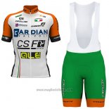 2017 Abbigliamento Ciclismo Bardiani Csf Bianco e Verde Manica Corta e Salopette