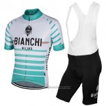 2017 Abbigliamento Ciclismo Bianchi Milano Albatros Bianco Manica Corta e Salopette