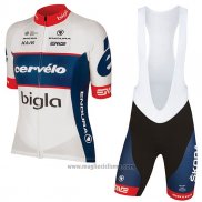 2017 Abbigliamento Ciclismo Donne Cervelo Bigla Bianco Manica Corta e Salopette