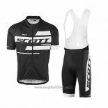 2017 Abbigliamento Ciclismo Scott Nero e Bianco Manica Corta e Salopette