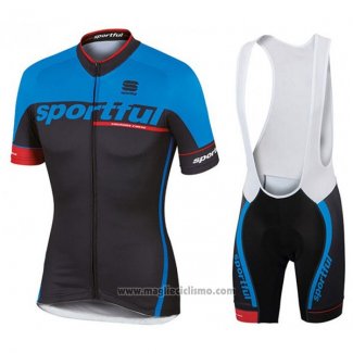 2017 Abbigliamento Ciclismo Sportful Sc Blu e Nero Manica Corta e Salopette